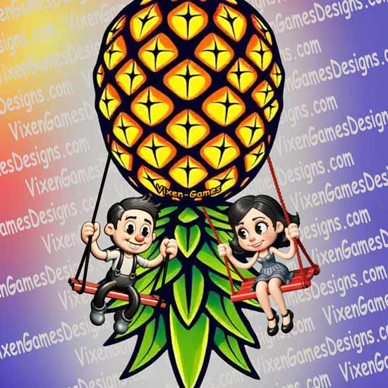 Cutie Patootie Swinger Pineapple Couple T-Shirt with Recommended sites to meet people for Swinging and Hotwifing